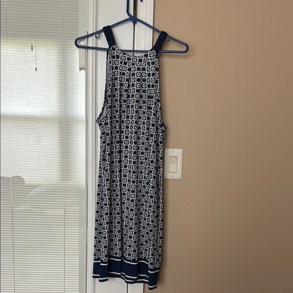 Navy and White Patterned Women's Dress by MudPie